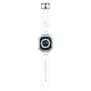Apple Watch Ultra (49 mm) Spigen Rugged Armor Pro szíj és tok Crystal Clear