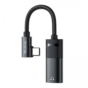 Mcdodo CA-1880 USB-C - AUX mini jack 3.5mm + USB-C (60W PD) átalakító adapter (fekete) DAC