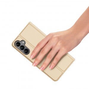 Samsung Galaxy A34 5G Dux Ducis Skin Pro Öko Bőr fliptok arany