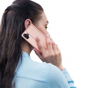 Samsung Galaxy A04E Dux Ducis Skin Pro Öko Bőr fliptok rózsaszín