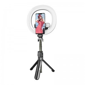 PULUZ selfie bot, állvány LED körfénnyel,  LED lámpával, Bluetooth távirányítóval (TBD0595696701A)