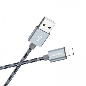 Borofone BX24 Ring Current USB - Lightning kábel 2.4A 1m szürke