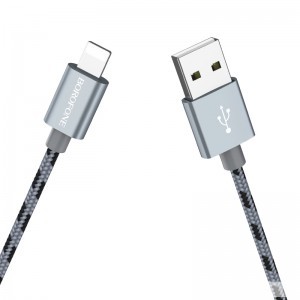 Borofone BX24 Ring Current USB - Lightning kábel 2.4A 1m szürke
