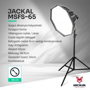 Jackal MSFS-65 softbox speedlite rendszervakuhoz 65cm-11