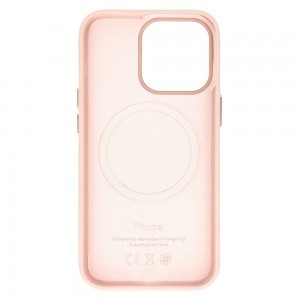 iPhone 14 MagSafe Leather bőr tok világos rózsaszín