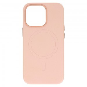 iPhone 14 Pro Max MagSafe Leather bőr tok világos rózsaszín