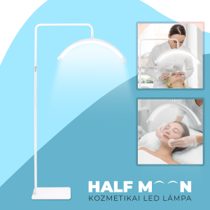 HALF MOON álló LED-es fehér kozmetikai lámpa, sminklámpa, szempillás lámpa állítható színhőmérséklettel-0