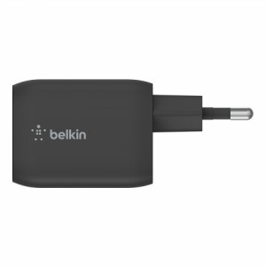 Belkin BoostCharge Pro 65W PD 3.0 PPS Dual USB-C GaN hálózati töltő adapter fekete (WCH013vfBK)