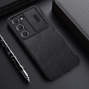 Samsung Galaxy S23 Nillkin Qin Pro bőr fliptok fekete