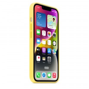 iPhone 14 szilikontok kanárisárga (MQU73ZM/A) Apple gyári MagSafe-rögzítésű (SEASONAL 2023 Spring)