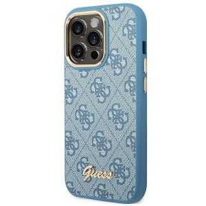 iPhone 14 Pro Max Guess 4G Vintage Gold Logo tok kék (GUHCP14XHG4SHB)