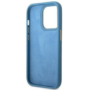 iPhone 14 Pro Max Guess 4G Vintage Gold Logo tok kék (GUHCP14XHG4SHB)