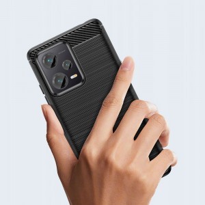 Xiaomi Redmi Note 12 5G / Poco X5 5G Tech-Protect TPU Carbon mintás tok fekete