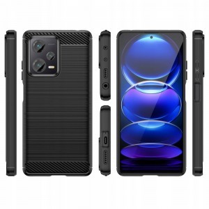 Xiaomi Redmi Note 12 5G / Poco X5 5G Tech-Protect TPU Carbon mintás tok fekete