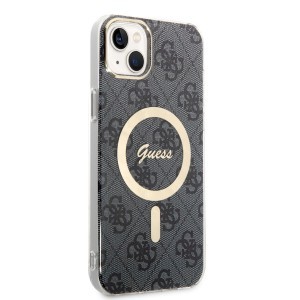 iPhone 14 Plus Guess BUGUHMP14MH4EACSK 4G MagSafe kompatibilis hátlap + vezeték nélküli töltő fekete