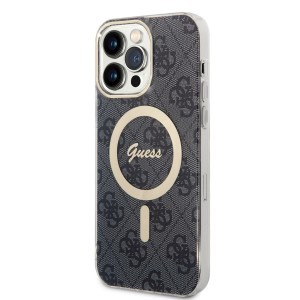iPhone 14 Pro Guess BUGUHMP14LH4EACSK 4G MagSafe kompatibilis hátlap + vezeték nélküli töltő fekete