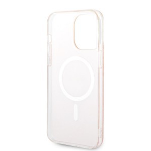 iPhone 14 Pro Guess BUGUHMP14LH4EACSP 4G MagSafe kompatibilis telefontok + vezeték nélküli töltő rózsaszín