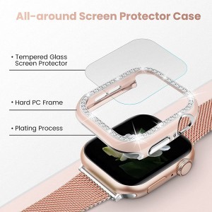 Apple Watch 45mm Diamond tok kijelzővédővel fehér-ezüst