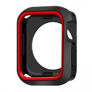 Apple Watch 45mm szilikon tok fekete-piros