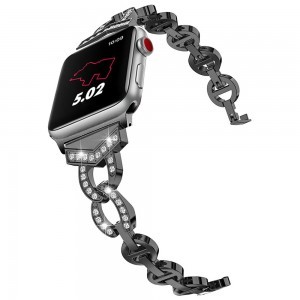 Apple Watch 42/44/45 mm Karkötő óraszíj design 3 fekete