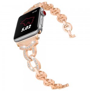 Apple Watch 42/44/45 mm Karkötő óraszíj design 3 rózsaarany