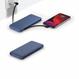 Belkin BoostCharge Plus USB-C Powerbank 10000 mAh, PD 18W kék integrált USB-C és Lightning kábelekkel (BPB006btBLU)-5