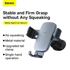Baseus Metal Age II gravitációs autós telefontartó szellőzőrácsra helyezhető sötétszürke (SUJS000013)