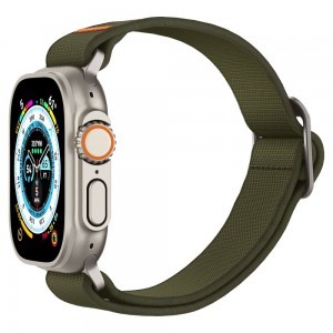 Apple Watch 4/5/6/7/8/9/SE/Ultra (42/44/45/49 mm) Spigen Fit Lite óraszíj khaki