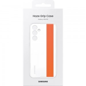 Samsung Galaxy A54 5G gyári szilikon tok narancssárga pánttal fehér (EF-XA546CWEGWW)