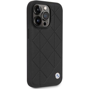 iPhone 14 Pro BMW BMHCP14L22RQDK Leather Quilted tok fekete