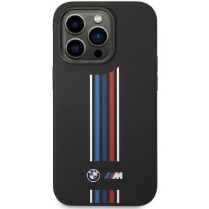 iPhone 14 Pro Max BMW BMHCP14X22SWTK Silicone Vertical Tricolor Lines tok fekete