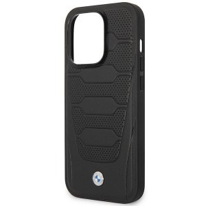 iPhone 14 Pro BMW BMHMP14L22RPSK Leather Seats Pattern ülésmintás tok fekete