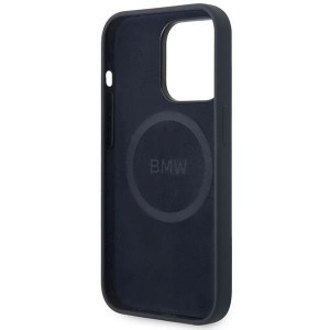 iPhone 14 Pro Max BMW BMHMP14XSILNA Silicone Metal Logo MagSafe tok sötétkék
