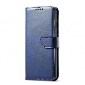 Samsung Galaxy S22 mágneses PU bőr fliptok kártyatartóval kék Alphajack