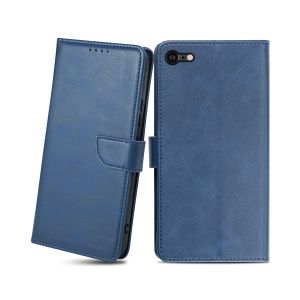 iPhone 7/8/SE 2020/SE 2022 mágneses PU bőr fliptok kártyatartóval kék Alphajack