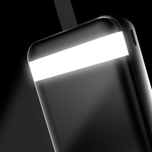 Dudao 2xUSB powerbank 30000mAh LED lámpával fekete (K8s+)