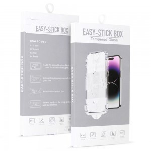 iPhone XS Max Easy-Stick Box Full Glue kijelzővédő üvegfólia fekete