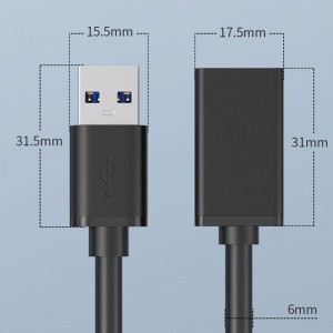 USB - USB 3.0 hosszabbító kábel 3m fekete