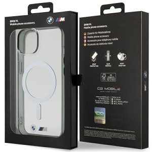 iPhone 14 Plus BMW BMHMP14MHCRS Silver Ring MagSafe tok átlátszó