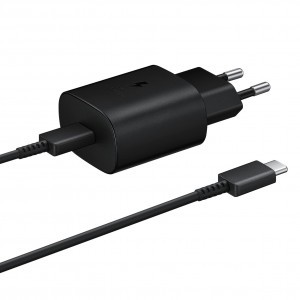 Samsung gyári 25W hálózati töltő adapter + USB-C kábel 1m fekete (EP-TA800XBE)