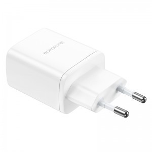 Borofone BN9 Reacher hálózati töltő adapter 2xType C QC 3.0 PD 35W fehér-1