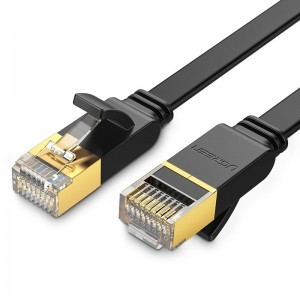 Ugreen NW106 Ethernet RJ45 lapos hálózati kábel, Cat.7, STP, 3m (fekete)