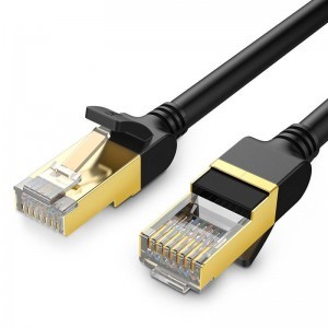 Ugreen NW107 Ethernet RJ45 hálózati kábel, Cat.7, STP, 0.5m (fekete)