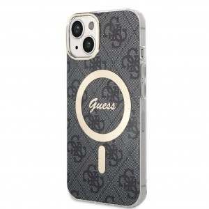 iPhone 14 Guess 4G IML MagSafe kompatibilis tok fekete (GUHMP14SH4STK)