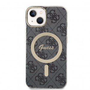 iPhone 14 Guess 4G IML MagSafe kompatibilis tok fekete (GUHMP14SH4STK)