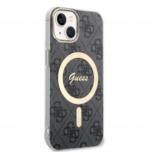 iPhone 14 Guess 4G IML MagSafe kompatibilis tok fekete (GUHMP14SH4STK)