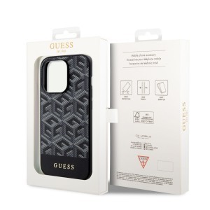 iPhone 15 Pro Max Guess PU G Cube MagSafe kompatibilis telefontok fekete (GUHMP15XHGCFSEK)