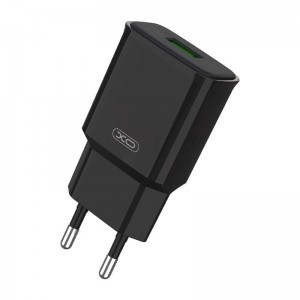 XO L92D hálózati töltő adapter 1x USB, 18W, QC 3.0 (fekete)