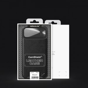 iPhone 14 Pro Max Nillkin Camshield Leather S bőr telefontok fekete