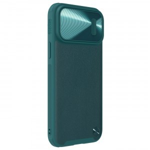 iPhone 14 Pro Max Nillkin Camshield Leather S bőr telefontok sötétzöld